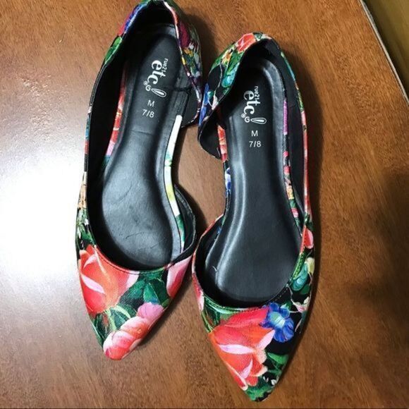 rue21 floral super cute flats shoes 7/8 - Picture 2 of 6